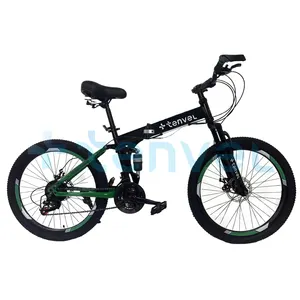 Venta caliente tienda en línea venta al por mayor de fábrica 26 pulgadas bicicleta de montaña 21 velocidades bicicletas suspensiones completas bicicleta de montaña plegable para adultos