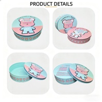 Kemasan Kosmetik Kustom Lipstik Blush Eyeshadow Parfum Masker Kotak Kaleng Besi Bulat dengan Finishing Mengkilap Logo Embos Merek TW