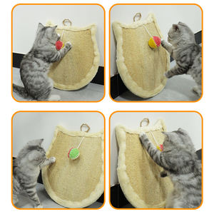 Support mural durable pour griffoir à chat en loofah avec jouet à gratter et balle, jouet vertical pour animaux de compagnie - Product Image 5