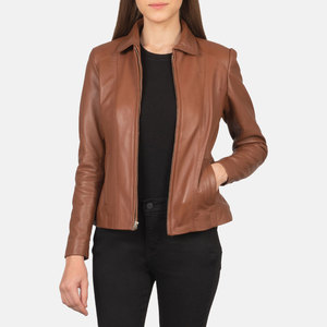 Chaqueta de Cuero para Mujer de Alta Calidad, Chaqueta Hecha con Material de Cuero Genuino Duradero, con Etiqueta Privada, Ropa Deportiva, Chaquetas de Cuero - Product Image 1