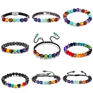 Bracciali in pietra naturale per braccialetto <span class=keywords><strong>di</strong></span> <span class=keywords><strong>guarigione</strong></span> <span class=keywords><strong>di</strong></span> Lava colorata Reiki <span class=keywords><strong>preghiera</strong></span> 7-Chakra braccialetto <span class=keywords><strong>di</strong></span> pietra <span class=keywords><strong>di</strong></span> moda - Product Image 1