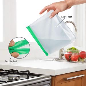 Bolsas de embalaje con cremallera de plástico EVA impermeables transparentes ecológicas con serigrafía para almacenamiento refrigerado de verduras - Product Image 4