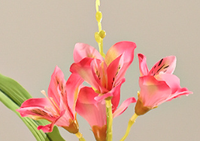 Plante artificielle en pot Cymbidium, fausse orchidée bonsaï avec pot blanc pour la décoration de la maison, du bureau ou de la table