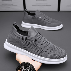 OEM Designer Men's Knitted Mesh Sneakers, Breathable Lightweight Low Top Casual <b>Shoes</b>, Soft Sole Daily Walking Footwear - Product Image 3