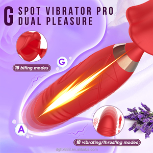 2025 baru 2-in-1 silikon getar-G-spot, puting dan klitoris Stimulator, bergetar lidah mainan seks dewasa - Product Image 3