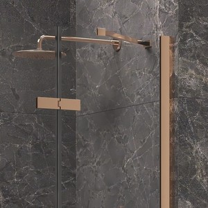 Kamalu ตู้อาบน้ำที่ทันสมัยขนาด70x130กรอบสีทองแดงบานพับด้านคงที่ขนาด70ซม. บานเลื่อนพับได้สำหรับ Bathroom-KT5000RG - Product Image 5