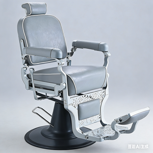 Chaise de barbier professionnelle robuste en cuir synthétique, durable, inclinable hydrauliquement, avec repose-pieds double usage, écologique, XINMAN - Product Image 1