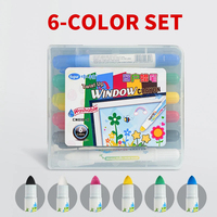 CN010 Window Crayon Set 6 Farben Wasch barer ungiftiger Aqua Glass Marker