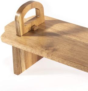 Plato de servicio elevado de madera de acacia 2025, gran soporte <span class=keywords><strong>para</strong></span> pasteles, tabla de quesos, servidor de ensalada, perfecto <span class=keywords><strong>para</strong></span> el té de la tarde, <span class=keywords><strong>tapas</strong></span>, buffets - Product Image 5