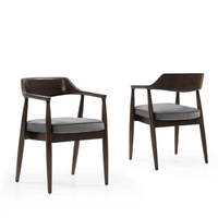 Chaise de salle à manger moderne en bois massif avec siège rembourré en microfibre, fauteuil marron, meubles de salle à manger