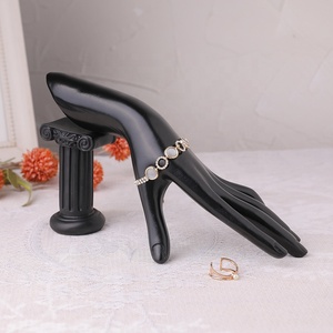 Cổ điển mannequin chủ đen trang sức hiển thị nhựa Vòng cổ Bust đứng hiển thị thiết lập trang sức hiển thị busts - Product Image 4