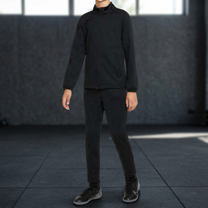 Conjunto Deportivo para Hombre, Chaqueta con Cierre Completo y Bolsillos Laterales y Pantalones a Juego, Estilo Deportivo, 100% Poliéster Felpa para Invierno - Product Image 1