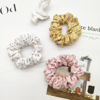 Ikat Rambut Scrunchie Kuning Lucu Custom Grosir untuk Wanita, Dekorasi Kain, Hadiah untuk Anak Perempuan, Scrunchie untuk Rambut Tebal
