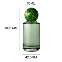 Nouveauté recommandée, flacon de parfum en verre de la série verte, 50 ml, vaporisateur pressurisé, flacon vide avec bouchon sphérique vert et boîte