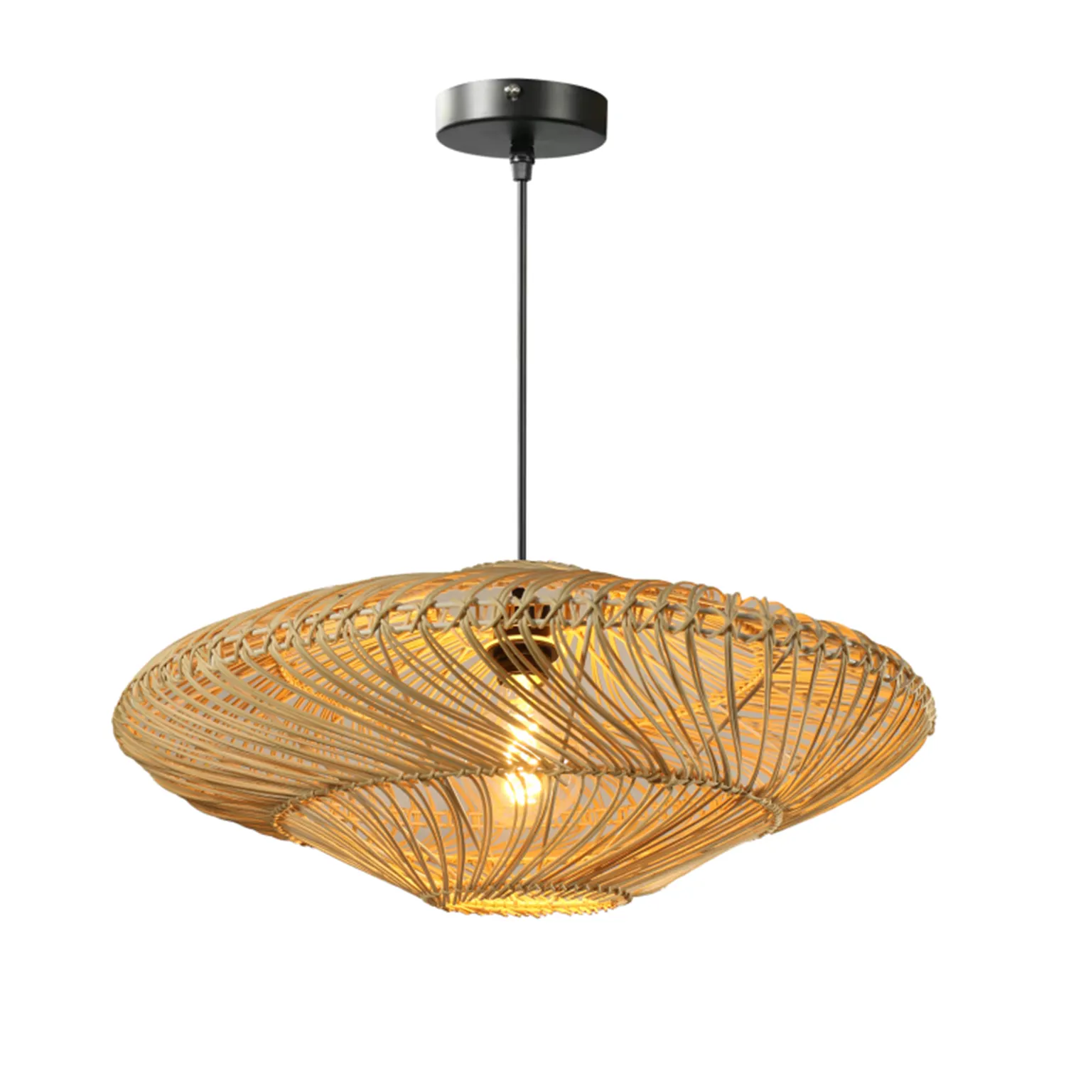 Estilo natural rattan pingente luz levou iluminação iluminando Ornamentos lustre lâmpada