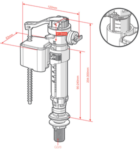 Kits de reparación ajustables de artículos sanitarios G1/2 G3/8 Kit de reemplazo de válvula de llenado de ajuste de tanque de inodoro <span class=keywords><strong>Universal</strong></span> POM de latón - Product Image 3