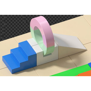Juego de Parque Infantil Interior de Plástico Colorido con Tobogán y Escalones de Escalada para Jardín de Niños - Product Image 3