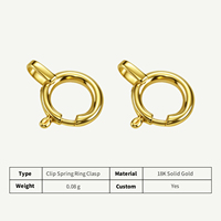 Fermoir à ressort fin VFOOK pour collier, bracelet, fabrication de bijoux, accessoires, fermoir à ressort en or véritable 18 carats