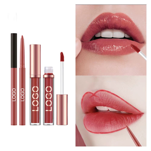 Ensemble de gloss liquide vegan imperméable et crayon à lèvres mat MLM, longue tenue, haute pigmentation, maquillage pour les lèvres non transférable pour tous les jours et les soirées - Product Image 4