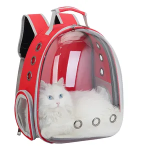 حقيبة ظهر شفافة محمولة تسمح بالتهوية بسعر الجملة، حقيبة ظهر كبسولة للحيوانات الأليفة كالكلاب والقطط لحمل الحيوانات الأليفة أثناء السفر