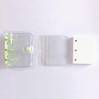 Mini classeur mignon transparent transparent avec 3 anneaux avec 3 enveloppes transparentes, recharge d'insertion de planificateur de papier et poches pour cartes photo