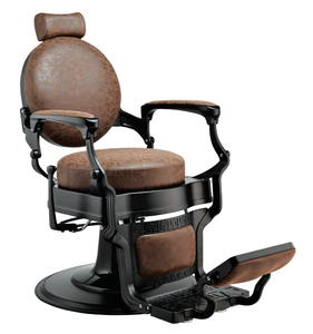 Fauteuil de Barbier Hydraulique de Luxe Rétro pour Salon de Coiffure, Inclinable, pour Coupe de Cheveux, Toilettage et Massage, en Cuir, pour Salon de Coiffure - Product Image 4