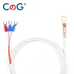 CG PT100 Copper Nose End Type Probe RTD Temperature Sensor Thermocouple with 1/2/3/5m Waterproof High Precision 3 Wire Cable