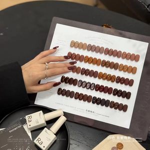ชุดทำเล็บเจล Rabia 20 สี คาราเมล โทนสีน้ำตาลแดง สำหรับฤดูใบไม้ร่วงและฤดูหนาว  แบบลอกออกได้ด้วยน้ำยาล้างเล็บ  ชุดเจลยูวีสำหรับร้านทำเล็บ - Product Image 5