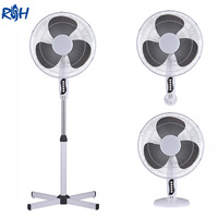 Ventilateur sur pied mural 3-en-1 en plastique de 16 pouces avec commande mécanique tout-en-un pour la maison, le bureau et l'habitation