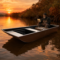 Nouveau bateau en aluminium Jon de 10 à 16 pieds, fond plat, eau peu profonde, pêche, chasse au canard, stable, léger, certifié CE, moteur en option