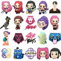 Nouvelles boucles de chaussures de dessin animé K-POP, détachables, en PVC souple, vente en gros transfrontalière