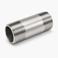 Zhuo Ye Precise Thread SS304 Double End Thread Short Tube For Hotel Commercial Plumbing Engineering