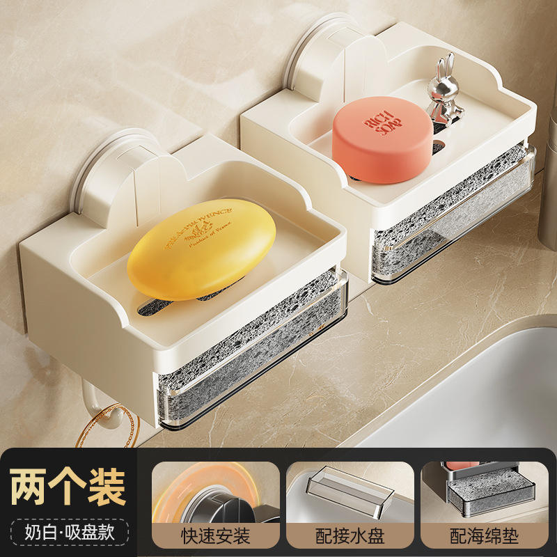 สีขาวน้ำนม - แพ็คคู่ (ใช้ครั้งเดียว) [รวมถาดรองน้ำหยดแบบฟองน้ำ]