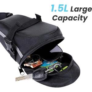 Bolsa de asiento de bicicleta Premium Durable Nylon EVA Bolsa de sillín de bicicleta Paquete de cuña Asiento Ciclismo Accesorios Bolsa de almacenamiento para montaña - Product Image 3