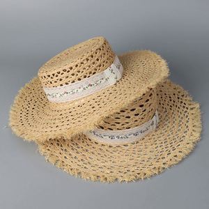 Spring <b>Summer</b> New Arrival Women Korean-Style Wide Brim Hollow Out <b>Straw</b> <b>Hat</b> Travel Beach Casual Sunhat Boater <b>Hat</b> - Product Image 2