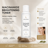 Lotion Essence Éclaircissante et Anti-Taches à la Nicotinamide, Tonique Visage Hydratant, Illuminateur et Réducteur de Taches