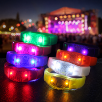 Bracelet lumineux LED à contrôle sonore, vibration et couleur changeante, personnalisable pour concert, mariage, bar, nouveau produit Longstargift