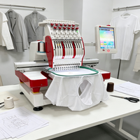 Machine à broder efficace à 2 têtes avec barres d'aiguilles synchronisées et tension indépendante pour la production en série de patchs d'équipe
