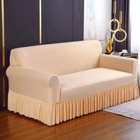 Housses de Canapé Extensibles avec Jupe pour Salon, Housse de Canapé d'Angle Stretch Décoration Maison 1/2/3/4 Places Funda Sofa