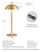TSINYE Lanterne Sans Fil Rechargeable Led Décoratif Extérieur restaurant lampe de table Batterie Schreibtischlampe led