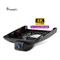 Podofo 4K Dash Cam Kotak Hitam Mobil untuk Toyota Corolla 2023-2026 2160P Kamera Tersembunyi WiFi Plug & Play Perekaman Berulang G-Sensor OEM