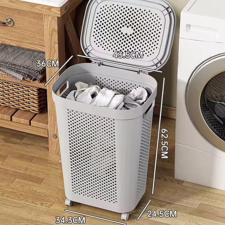 Elegant Gray_Handle_Movable Universal Wheels