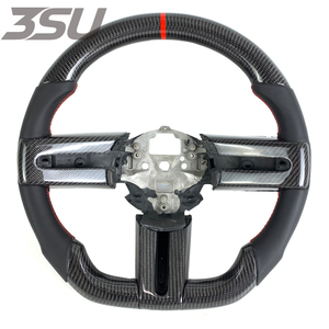 Volant de direction automobile personnalisé en cuir et fibre de carbone pour <span class=keywords><strong>Ford</strong></span> <span class=keywords><strong>Mustang</strong></span> GT ST RS 350 500, intérieur sport, 2004 2005 2006 2007 <span class=keywords><strong>2008</strong></span> - Product Image 1