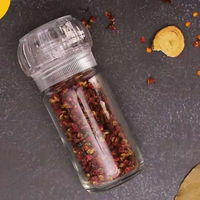 Moulin à sel et à poivre en verre de 80 ml et 100 ml, flacon vide avec bouchon à vis pour les assaisonnements de chef de cuisine de l'Himalaya