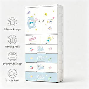 ตู้เสื้อผ้าเด็กแบบการ์ตูน 6 ชั้น พร้อมลิ้นชัก ตู้เก็บของในห้องนอนเด็ก - Product Image 3