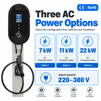 Borne de recharge murale pour véhicules électriques 7 kW, norme GB/T, 32 A, chargeur intelligent avec écran 4,3 pouces, application et RFID pour voitures chinoises