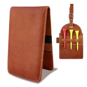 Customized Genuine Leather Golf Scorecard Holder with Yardage Book Tee Holder Golf Gift - Product Image 1