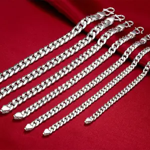 G2425 all'ingrosso Hip Hop maglia a catena S99 in argento Sterling bracciale e braccialetti con bracciali e braccialetti di alta gioielleria
