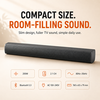 200W TV-Soundbar 2.1-Kanal mit Bluetooth 5.3, HDMI ARC, Optisch, AUX, USB und DSP-Audio-Tuning
