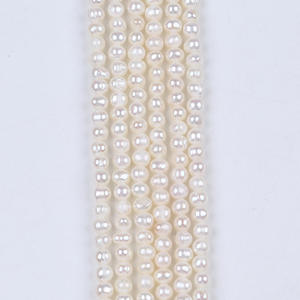 Perles d'eau douce de forme pomme de terre, blanches, 5-6 mm, pour la fabrication de bijoux, produit semi-fini, Zhuji, naturel, en vrac, semi-fini - Product Image 2